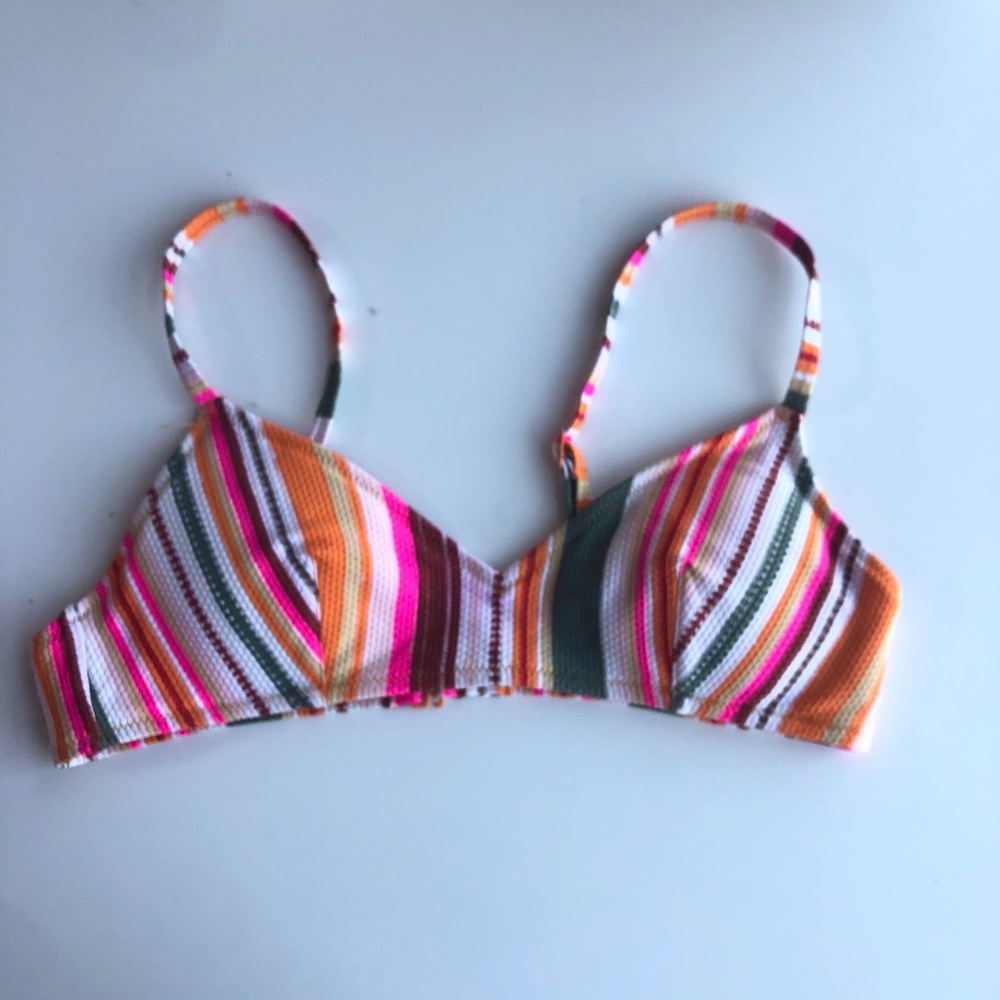 aerie multicolor scoop bikini top